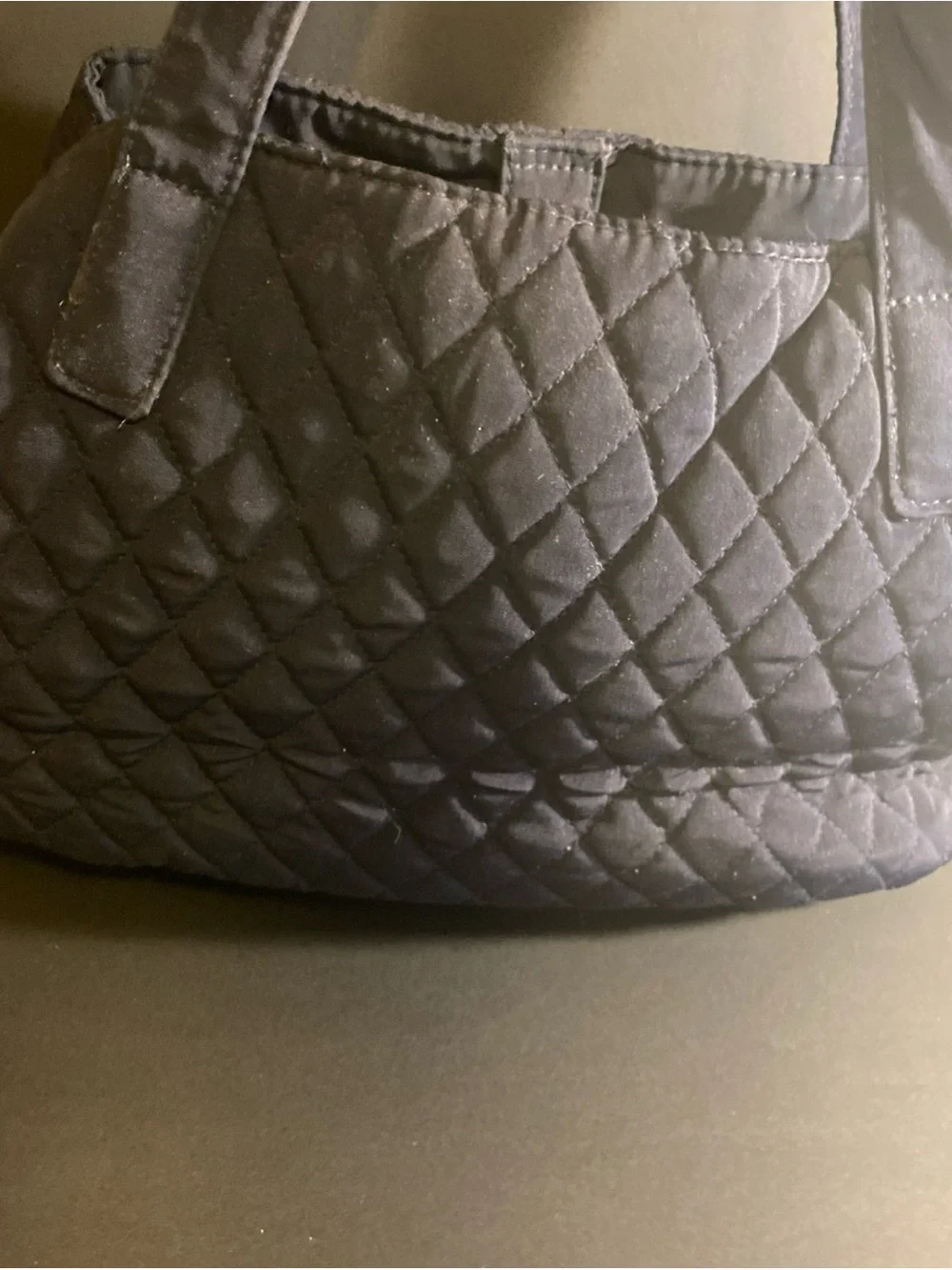 Vera‎ Bradley Navy Floral Quilted Shoulder Bag Zip/Snap Closure Lined Pockets